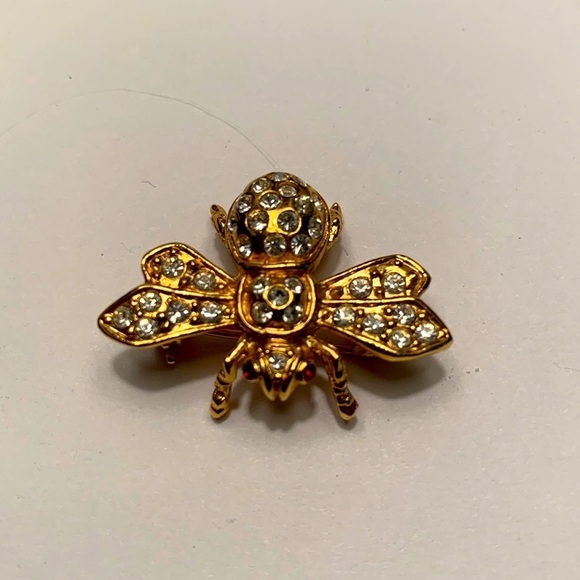 Enameled Rhinestone Bee Insect Brooch, great condition - Picture 1 of 4